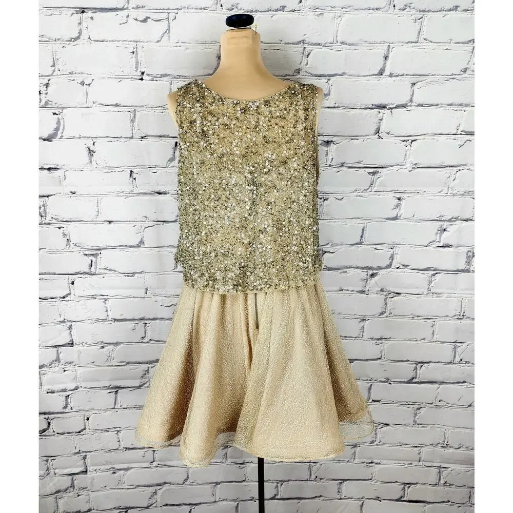 Alice + Olivia Dress Womens 6 Sequins Cocktail Party Event New Year Romantic - Picture 2 of 10